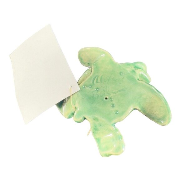 Hand Made Whimsical Sea Turtle Ceramic Figurine Awareness Animal Figurine W Tag - Picture 8 of 10